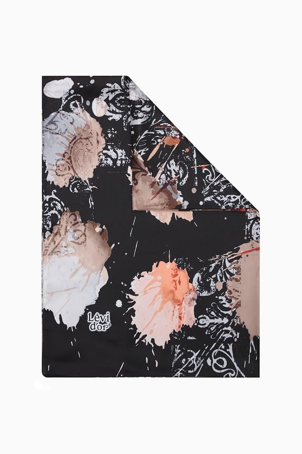 LevidorLevidor Siyah Batik Görünümlü Twill Şal