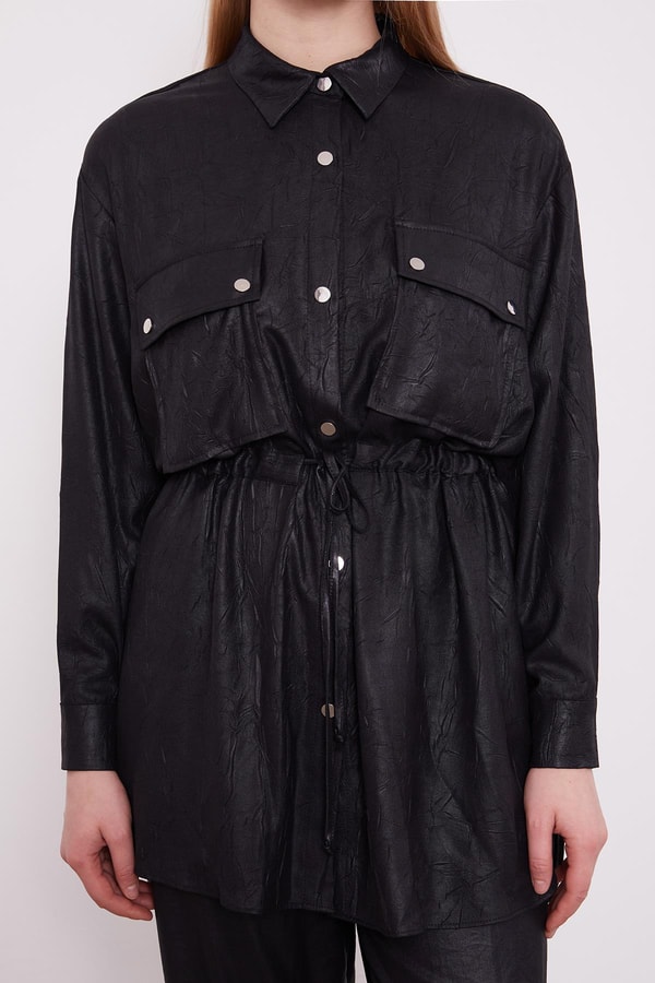 LevidorLevidor Siyah Beli Büzgülü Pantolonlu Spor Takım