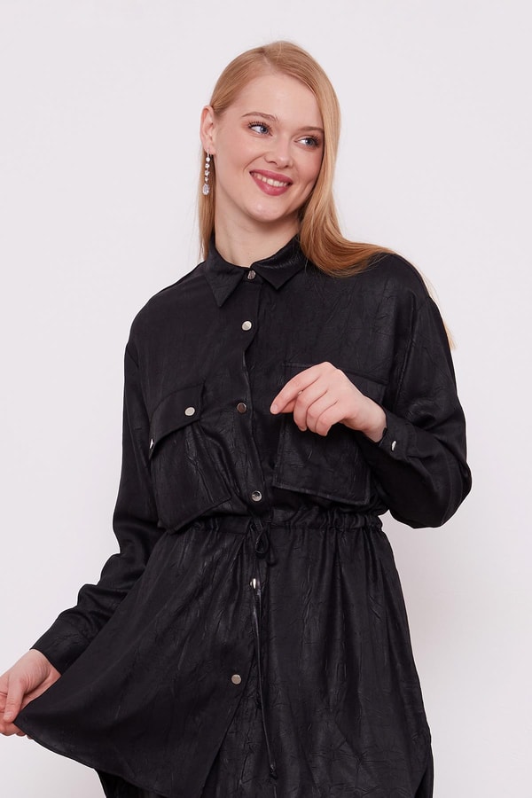 LevidorLevidor Siyah Beli Büzgülü Pantolonlu Spor Takım