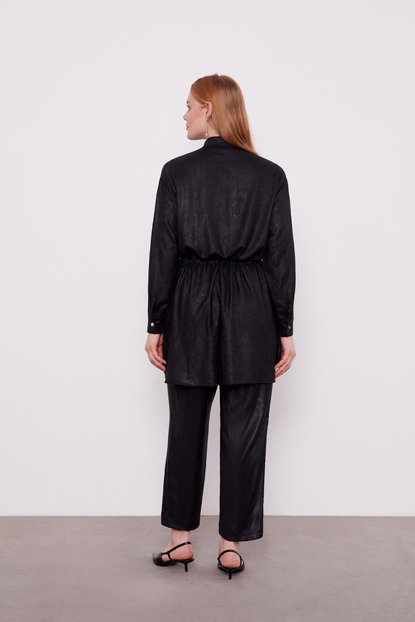 LevidorLevidor Siyah Beli Büzgülü Pantolonlu Spor Takım