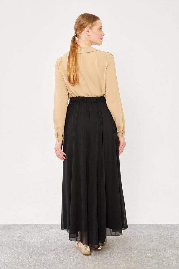 LevidorLevidor Siyah Beli Lastikli Kloş Etek