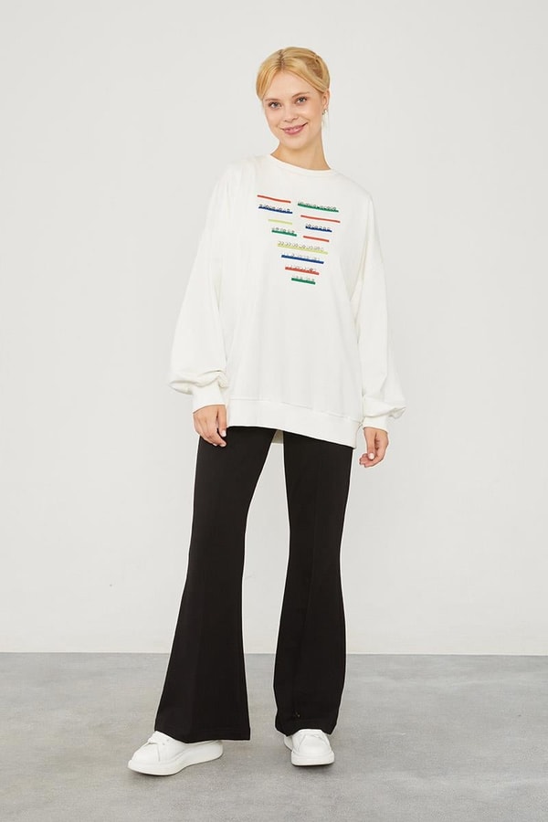 LevidorLevidor Siyah Beli Lastikli Kuşgözü Detaylı Pantolon