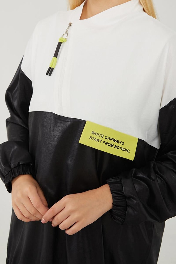 LevidorLevidor Siyah Bisiklet Yaka Ribanalı Spor Takım