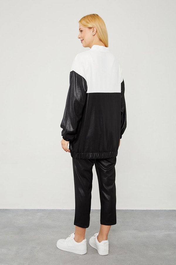 LevidorLevidor Siyah Bisiklet Yaka Ribanalı Spor Takım