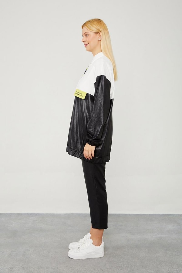 LevidorLevidor Siyah Bisiklet Yaka Ribanalı Spor Takım