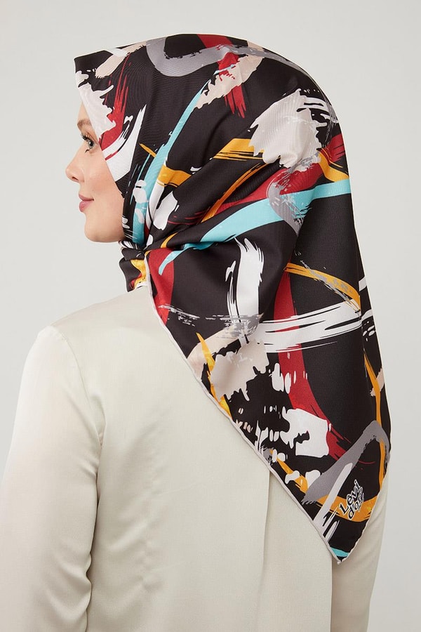 LevidorLevidor Siyah Boya Desen Twill Eşarp