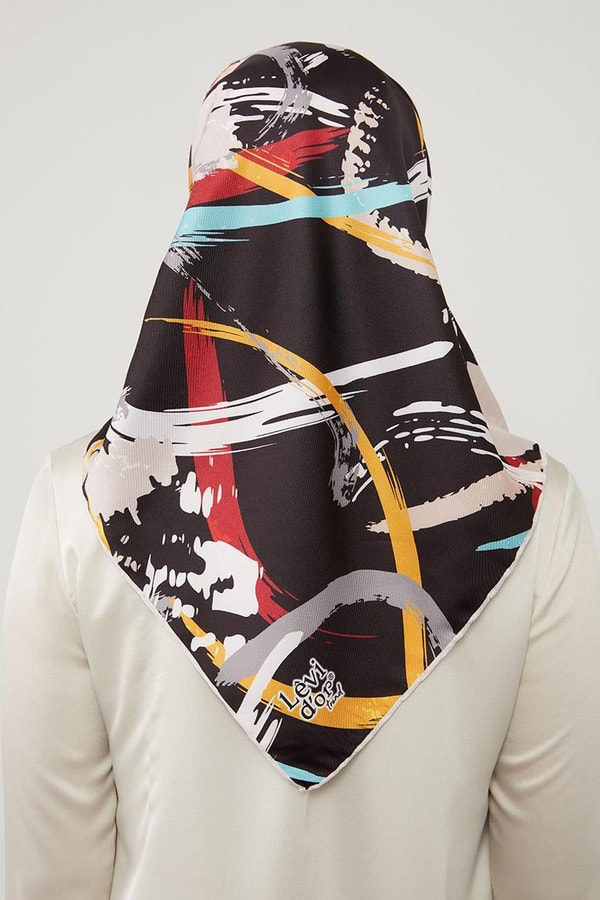 LevidorLevidor Siyah Boya Desen Twill Eşarp