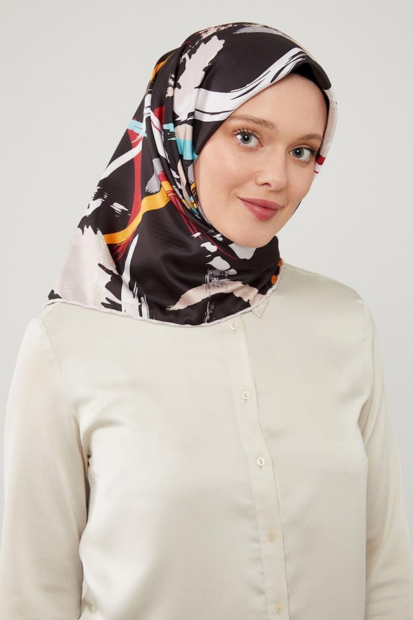 LevidorLevidor Siyah Boya Desen Twill Eşarp