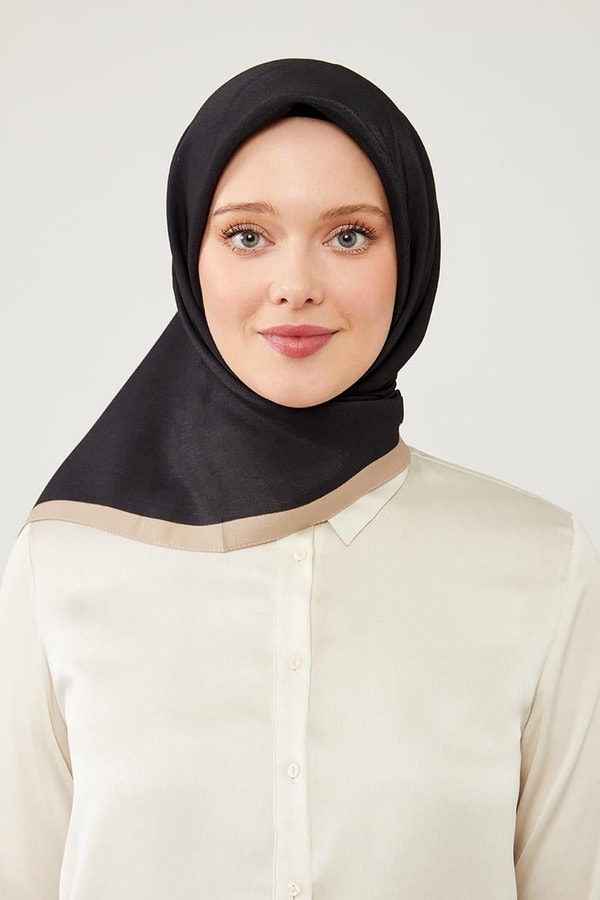LevidorLevidor Siyah-Camel Biye Renk Geçişli Prag Eşarp