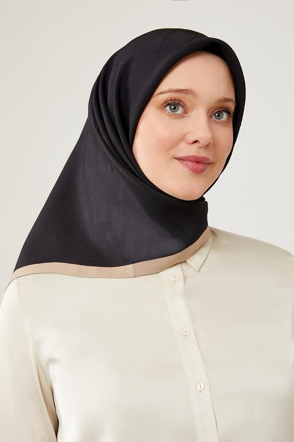 LevidorLevidor Siyah-Camel Biye Renk Geçişli Prag Eşarp