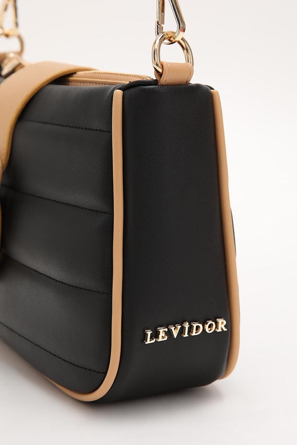 LevidorLevidor Siyah-Camel Kapitone Omuz Çantası