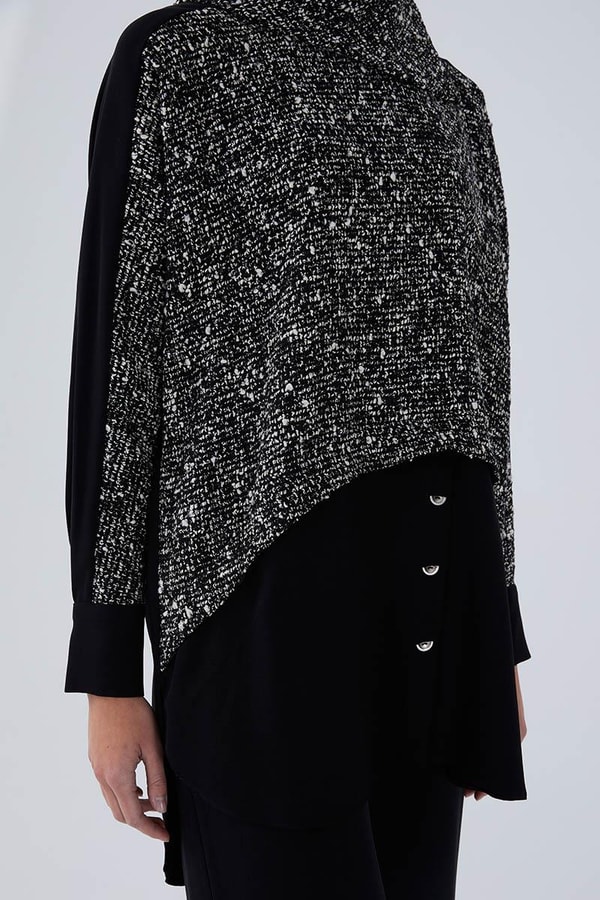 LevidorLevidor Siyah Cep Püskül Şeritli Gömlek Takım