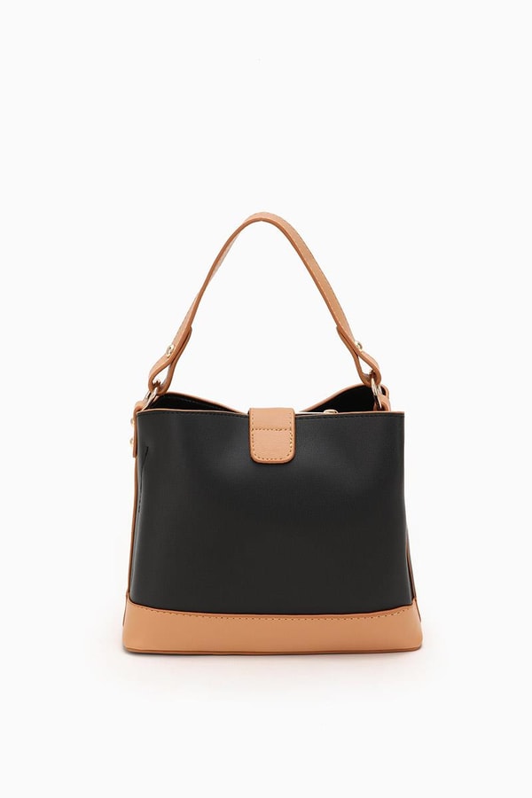 LevidorLevidor Siyah Çift Renk Çıkarılabilir Askılı El Çantası