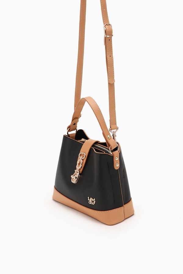 LevidorLevidor Siyah Çift Renk Çıkarılabilir Askılı El Çantası