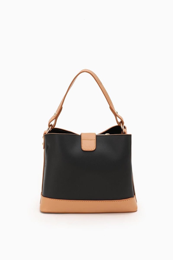 LevidorLevidor Siyah Çift Renk Çıkarılabilir Askılı El Çantası
