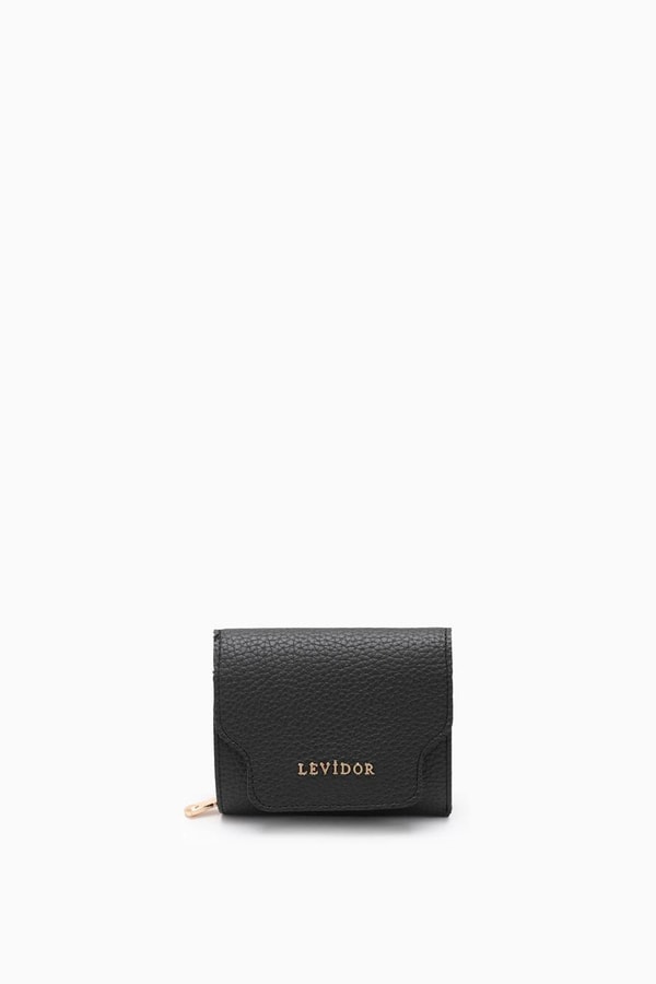 LevidorLevidor Siyah Çıtçıtlı Kartlık Bölmeli Cüzdan