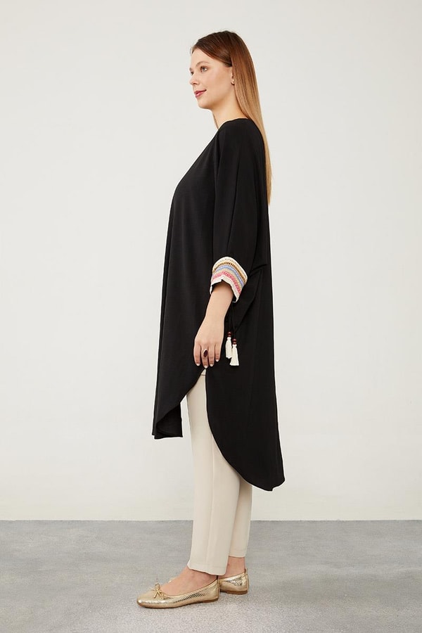 LevidorLevidor Siyah Dantel Detaylı Tunik