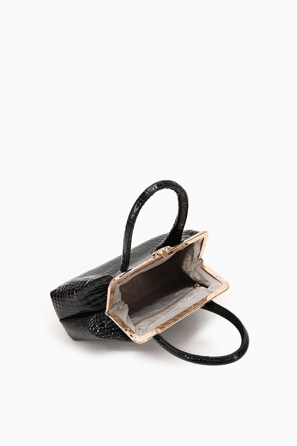 LevidorLevidor SİYAH FASULYE Croko Deri El Çantası