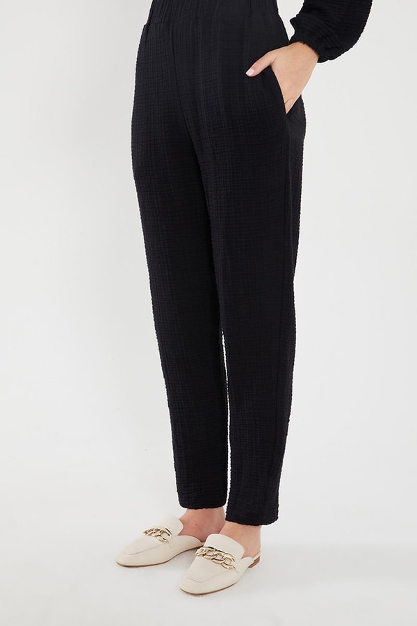 LevidorLevidor Siyah Kapşonlu Muslin Spor Takım