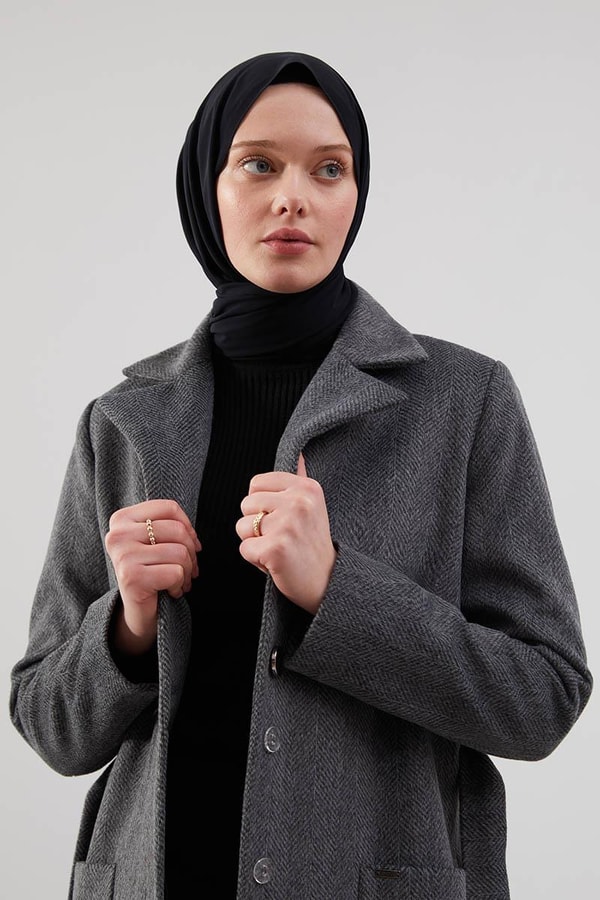 LevidorLevidor Siyah Kaşe Kaban