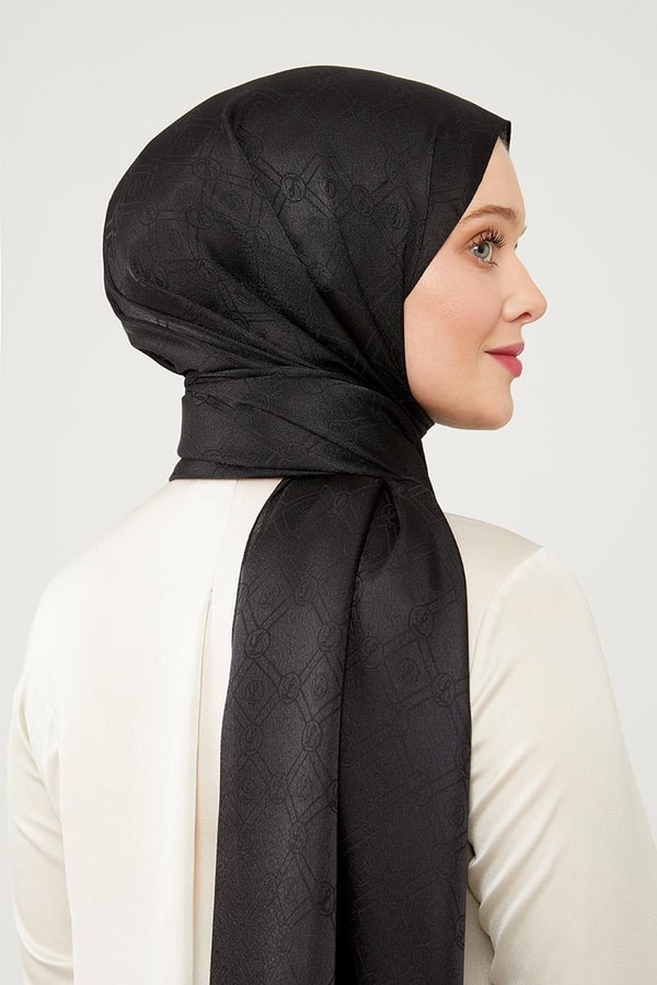 LevidorLevidor Siyah Levidor Baskılı Jakarlı Elegance Şal