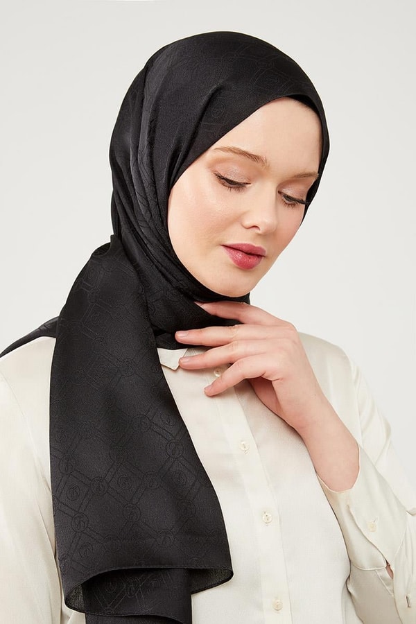 LevidorLevidor Siyah Levidor Baskılı Jakarlı Elegance Şal