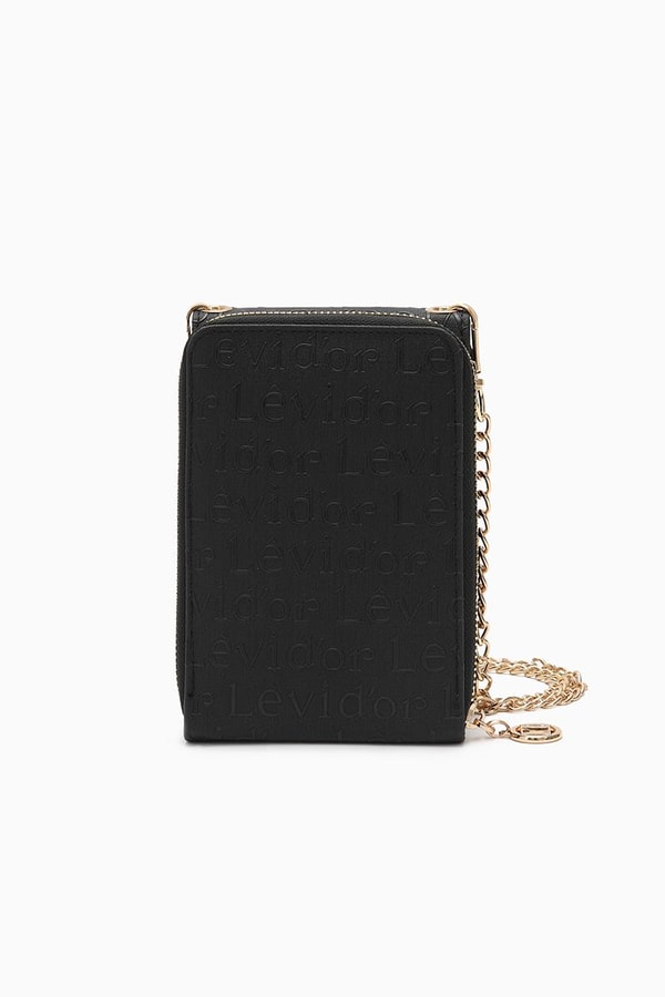 LevidorLevidor Siyah Monogram Baskılı Cüzdan