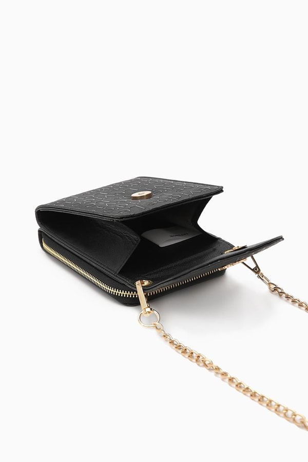 LevidorLevidor Siyah Monogram Baskılı Cüzdan