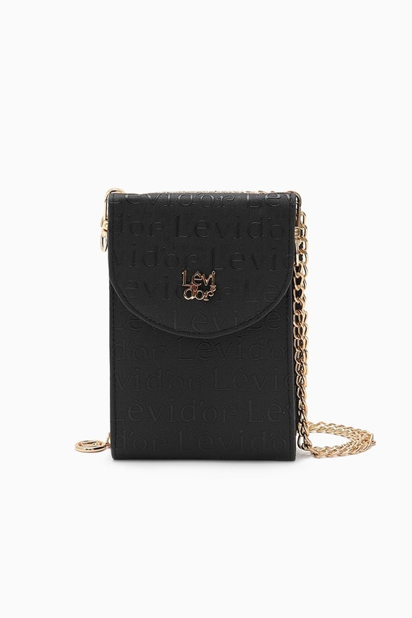 LevidorLevidor Siyah Monogram Baskılı Cüzdan