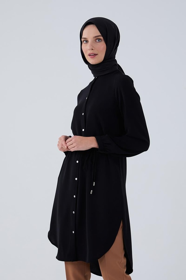 LevidorLevidor Siyah Önü Düğmeli Tunik