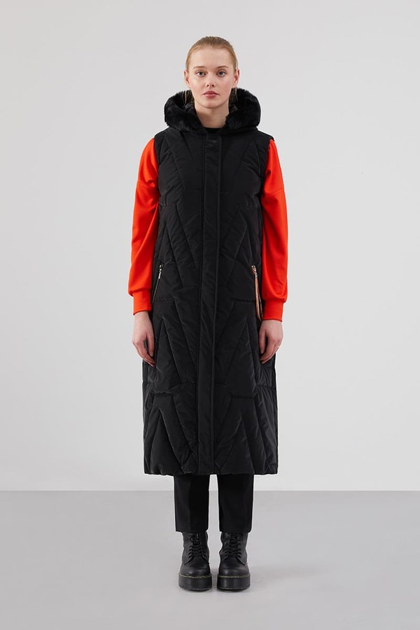 LevidorLevidor Siyah-Oranj Kapitone Yelek