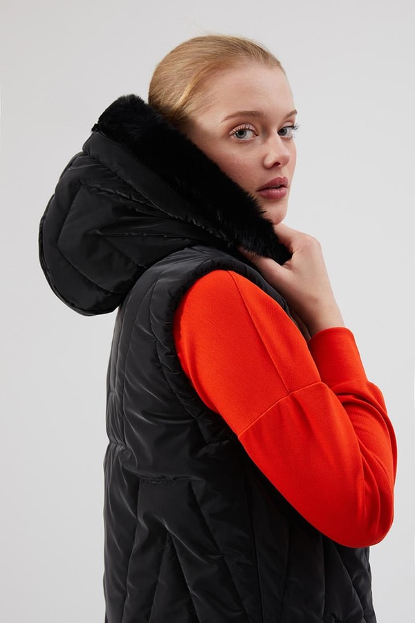 LevidorLevidor Siyah-Oranj Kapitone Yelek