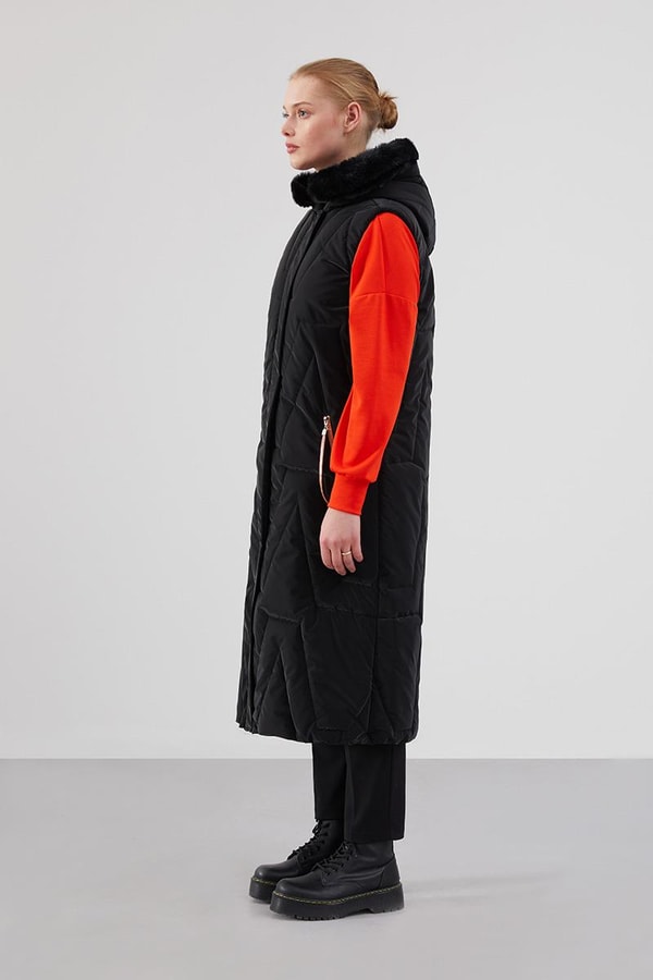 LevidorLevidor Siyah-Oranj Kapitone Yelek