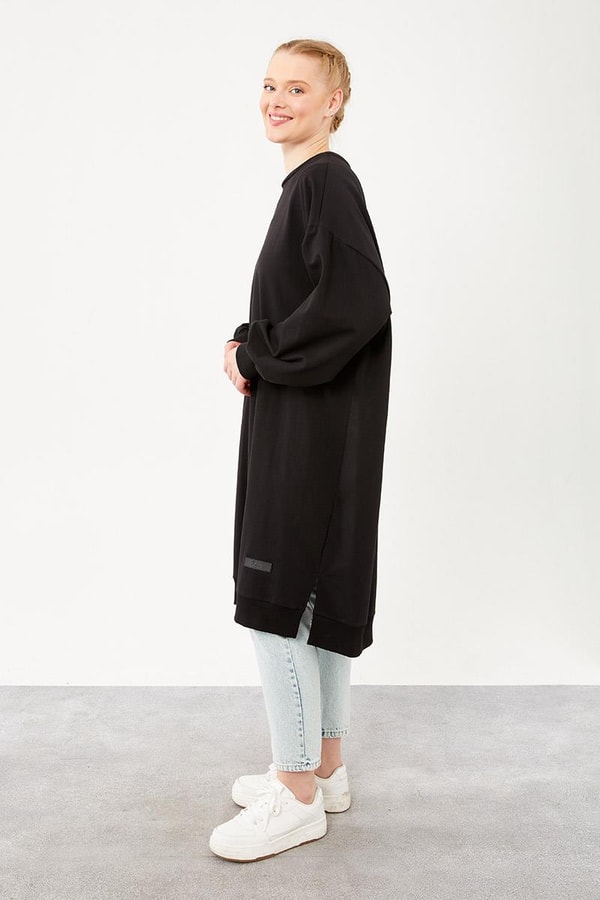 LevidorLevidor Siyah Oversize Uzun Sweat