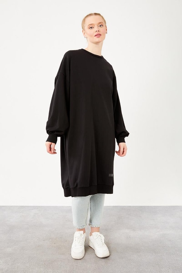 LevidorLevidor Siyah Oversize Uzun Sweat