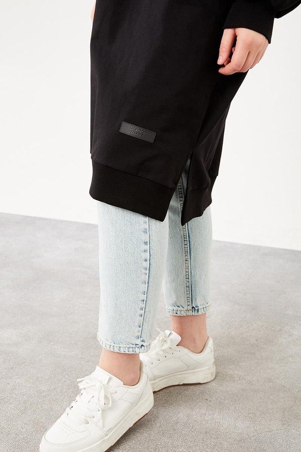 LevidorLevidor Siyah Oversize Uzun Sweat