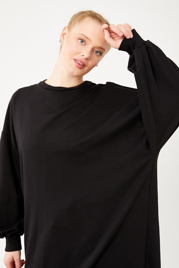 LevidorLevidor Siyah Oversize Uzun Sweat