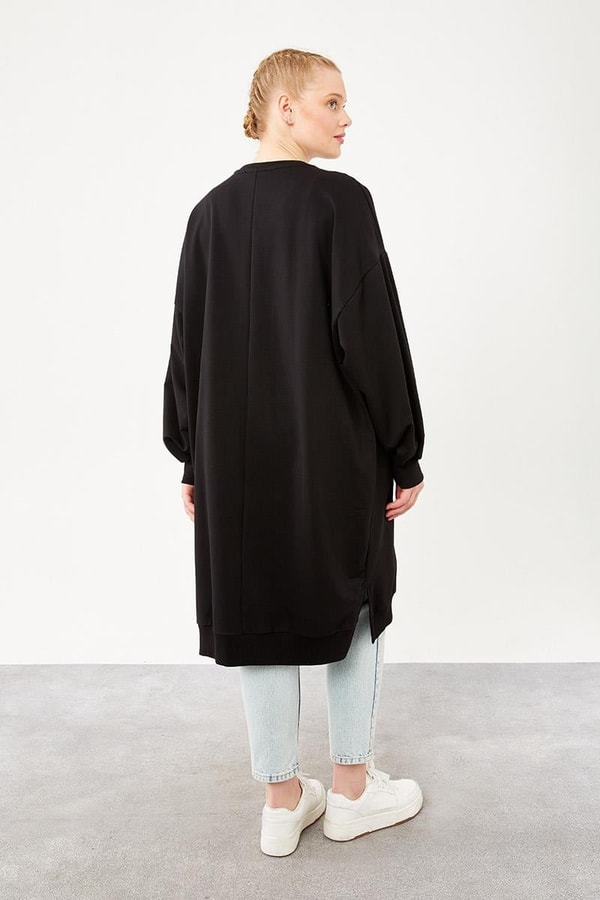 LevidorLevidor Siyah Oversize Uzun Sweat