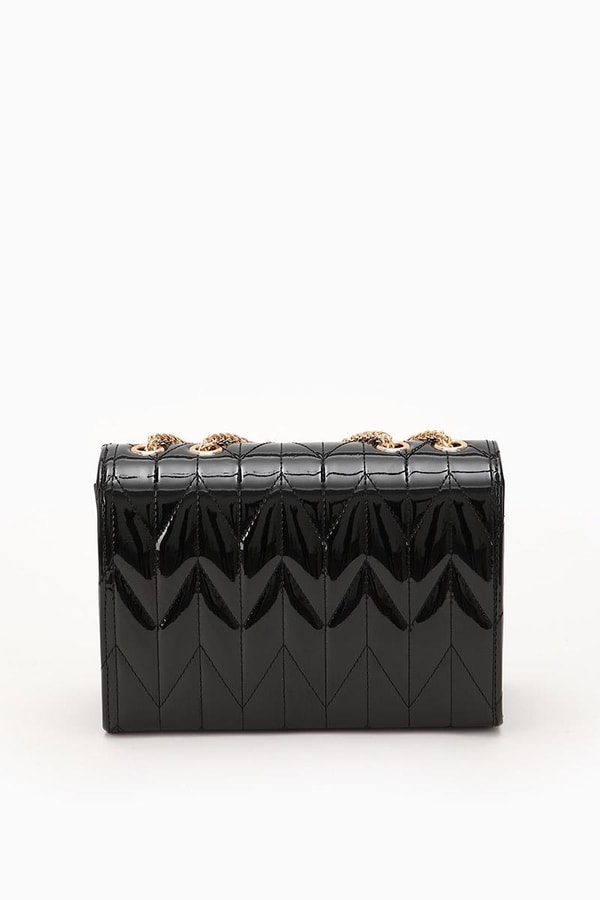 LevidorLevidor SİYAH RUGAN Zincir Saplı Kabartma Desen Omuz Çantası