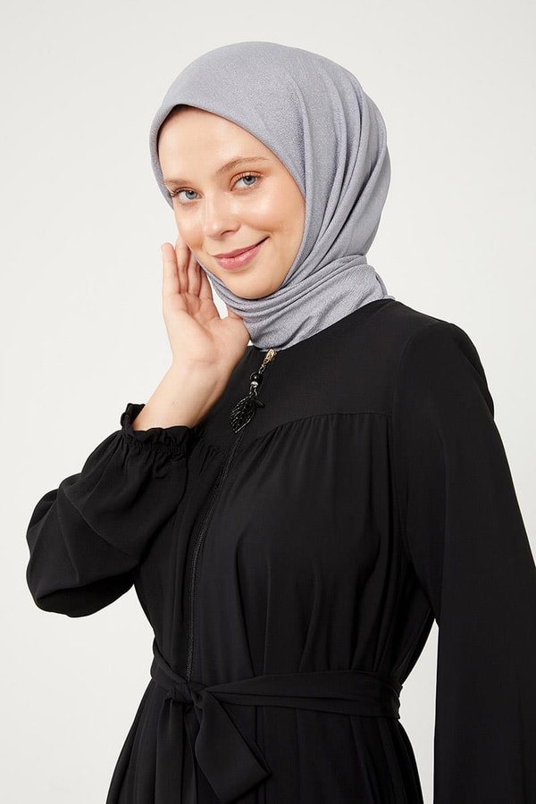 LevidorLevidor Siyah Yakası Büzgülü Ferace