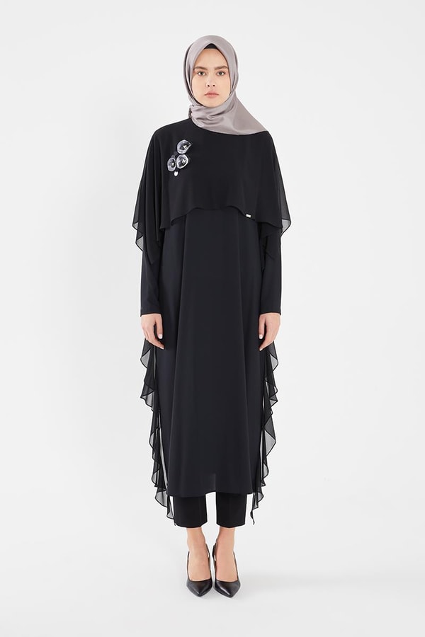 LevidorLevidor Siyah Yakaşı İşlemeli Gömlek