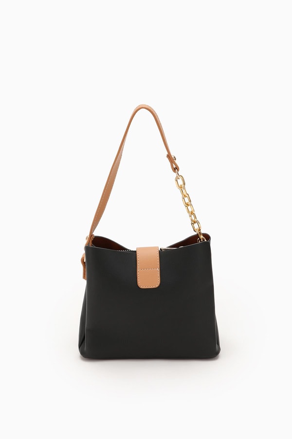 LevidorLevidor Siyah Zincir Detaylı Çıkarılabilir Askılı El Çantası