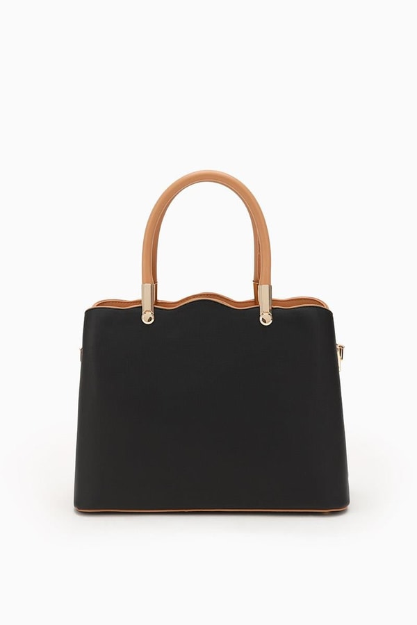 LevidorLevidor SİYAHA-CAMEL Pat Kapamalı El Çantası