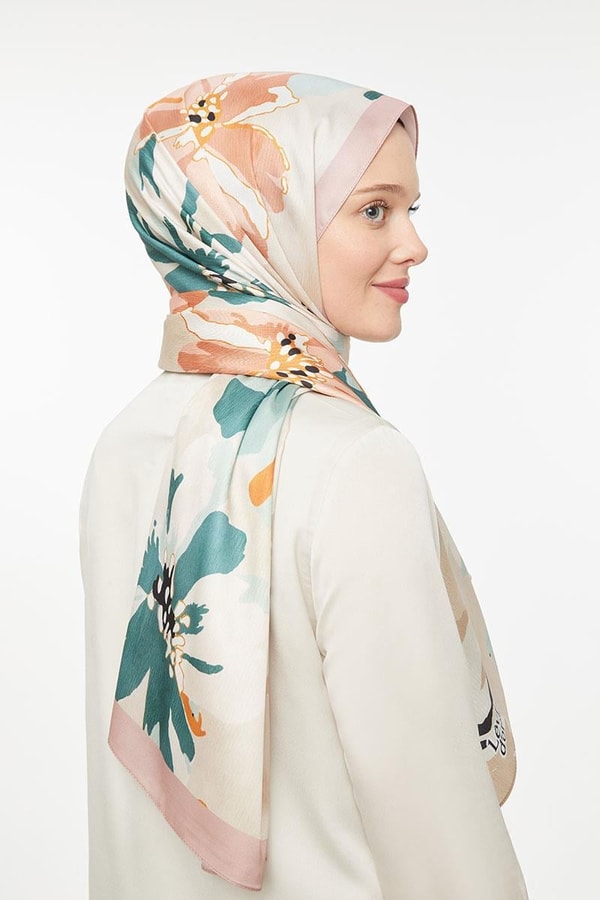 LevidorLevidor Somon Çiçek Baskılı Twill Şal