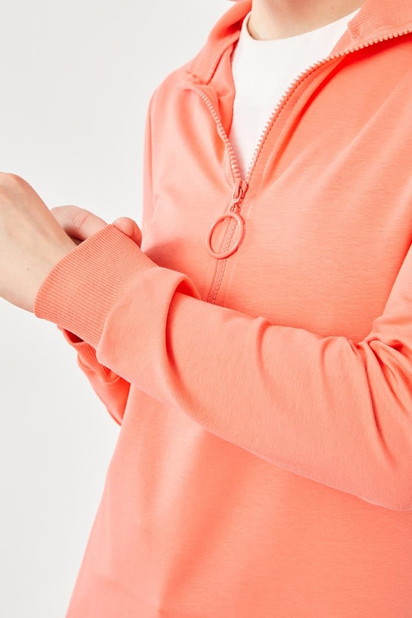 LevidorLevidor Somon Dik Yaka Fermuarlı Sweat