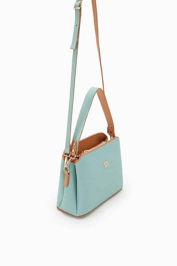 LevidorLevidor Su Yeşili Basıkılı El Çantası