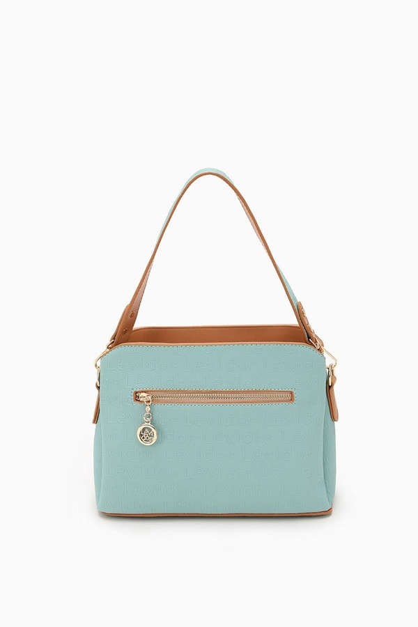 LevidorLevidor Su Yeşili Basıkılı El Çantası