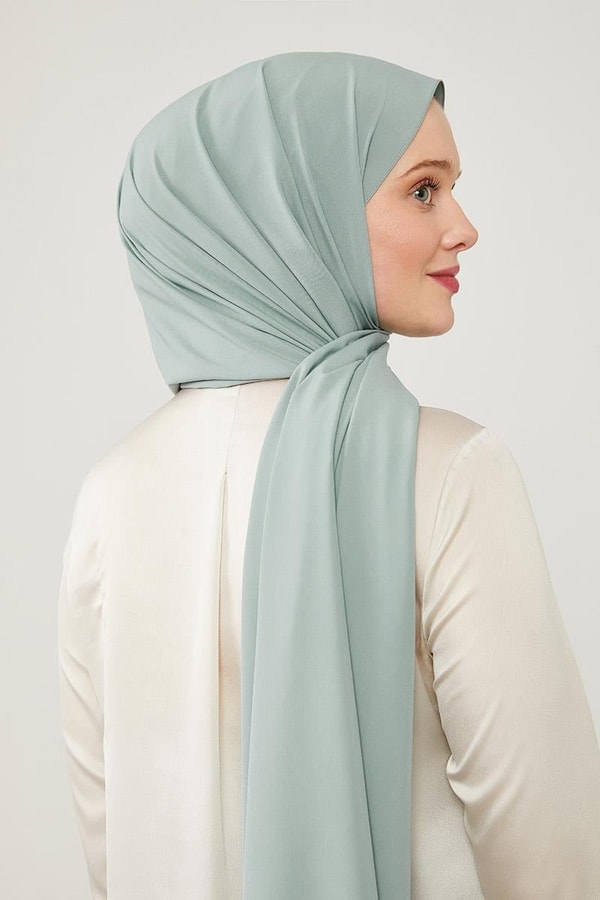 LevidorLevidor Su Yeşili Düz Desen Elegance Şal