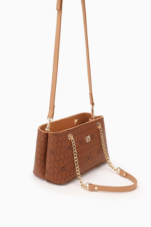 LevidorLevidor Taba Çıkarılabilir Askılı Petek Baskılı Omuz Çantası