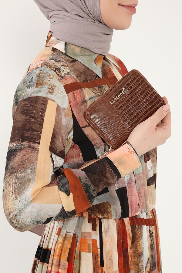 LevidorLevidor Taba Fermuarlı Timsah Derisi Görünümlü Cüzdan